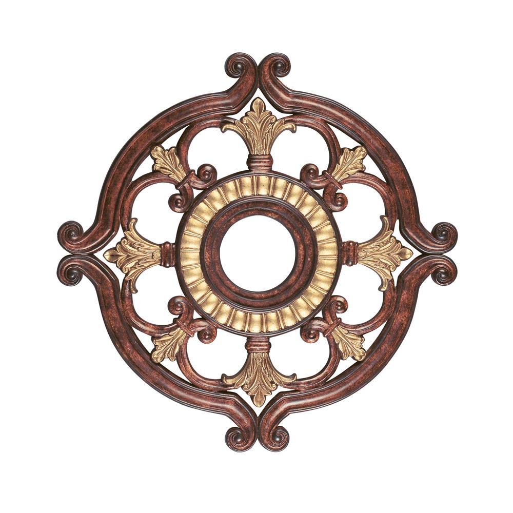Livex Lighting 8216-63 Ceiling Medallion Ceiling Medallion in Verona Bronze with Aged Gold Leaf Accents 